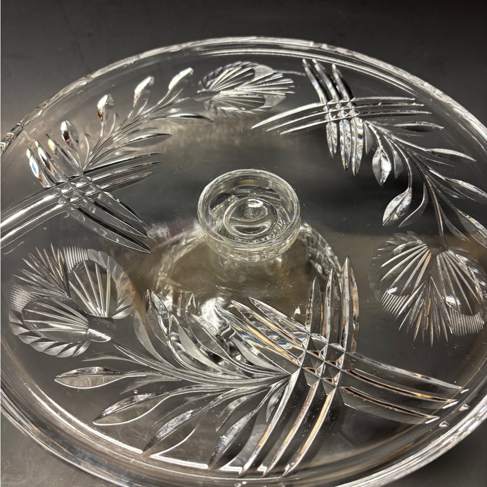 Elegant Vintage 12” Clear Glass Cake Stand - Picture 2 of 6